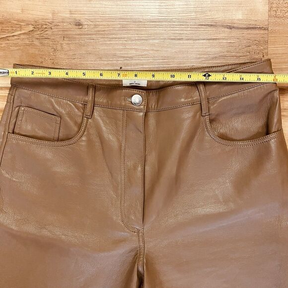 ARITZIA 12 Wilfred Womens Melina Vegan Leather Straight Leg High Rise Pants Boho - Picture 12 of 16